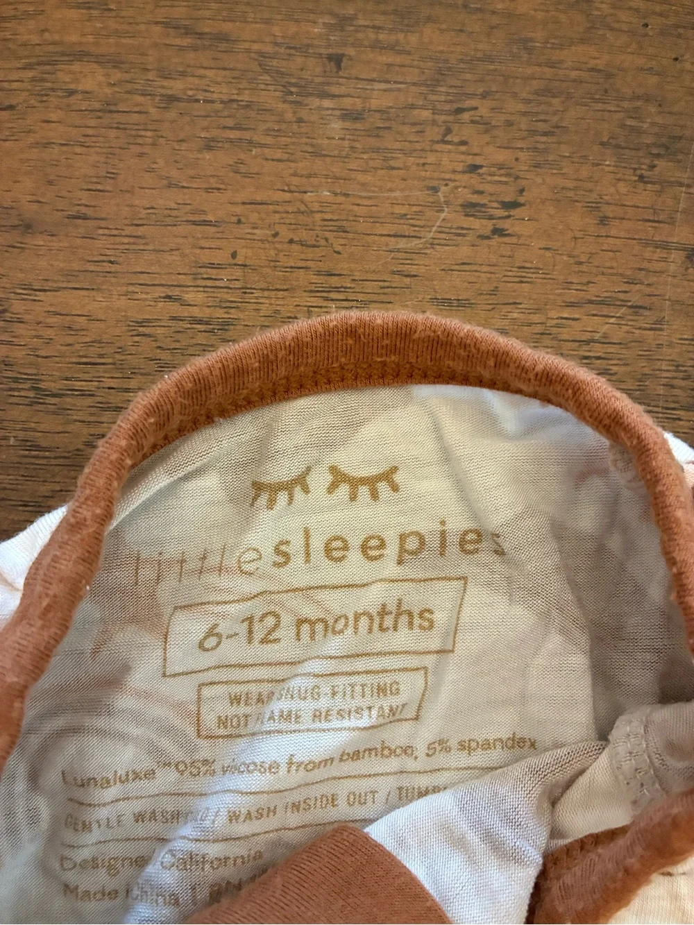 Little Sleepies Zippy 6-12 Months Beary Sleepy Double Zipper One Piece Pajamas